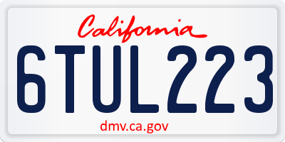 CA license plate 6TUL223