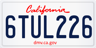 CA license plate 6TUL226