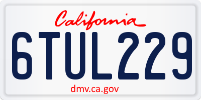 CA license plate 6TUL229