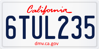 CA license plate 6TUL235