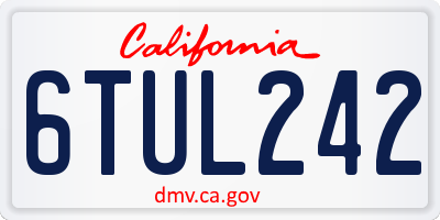 CA license plate 6TUL242