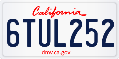 CA license plate 6TUL252