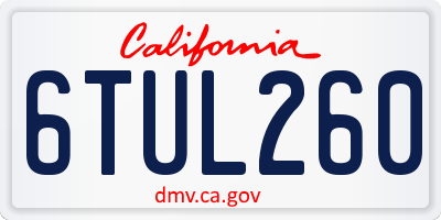 CA license plate 6TUL260