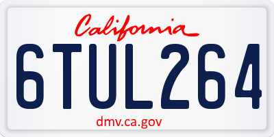 CA license plate 6TUL264