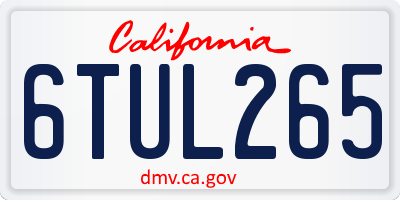 CA license plate 6TUL265