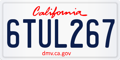 CA license plate 6TUL267