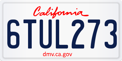 CA license plate 6TUL273