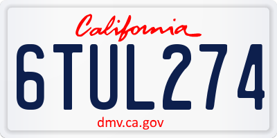 CA license plate 6TUL274