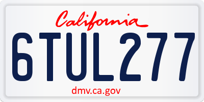CA license plate 6TUL277