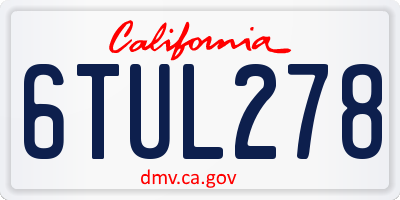 CA license plate 6TUL278