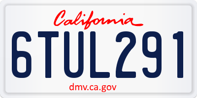 CA license plate 6TUL291