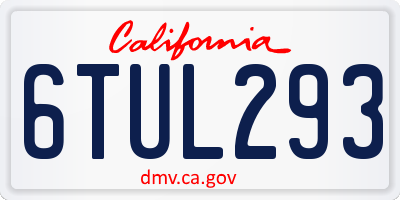 CA license plate 6TUL293