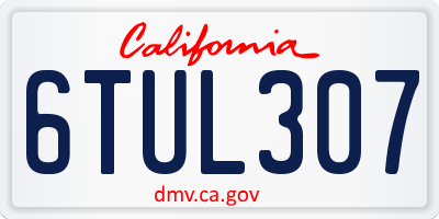 CA license plate 6TUL307