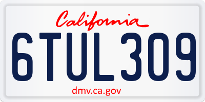 CA license plate 6TUL309