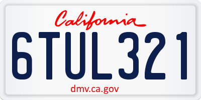 CA license plate 6TUL321