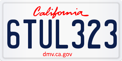 CA license plate 6TUL323