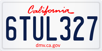 CA license plate 6TUL327