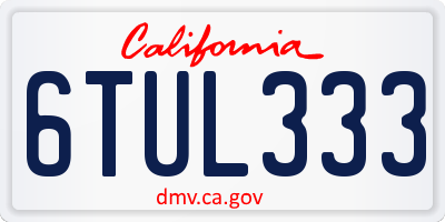CA license plate 6TUL333