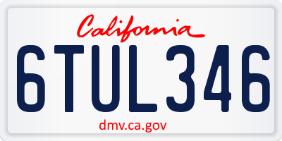 CA license plate 6TUL346