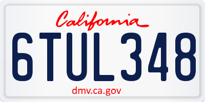 CA license plate 6TUL348