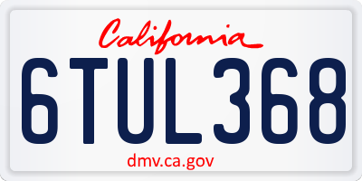 CA license plate 6TUL368