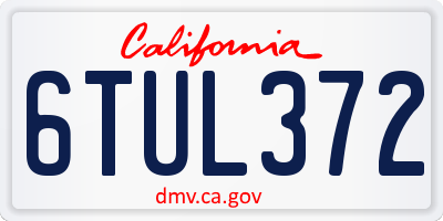 CA license plate 6TUL372