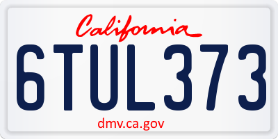 CA license plate 6TUL373