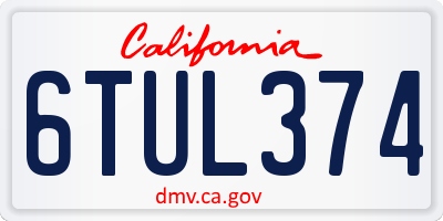 CA license plate 6TUL374