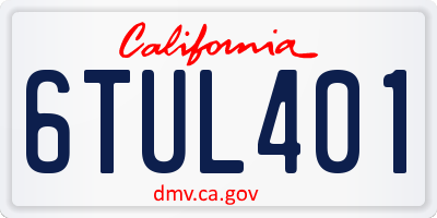 CA license plate 6TUL401