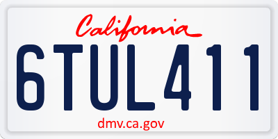 CA license plate 6TUL411