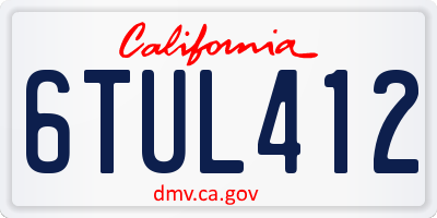 CA license plate 6TUL412