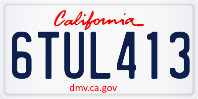 CA license plate 6TUL413