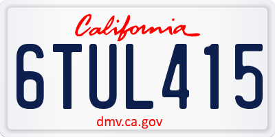 CA license plate 6TUL415
