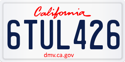 CA license plate 6TUL426