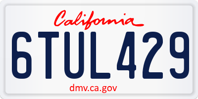 CA license plate 6TUL429