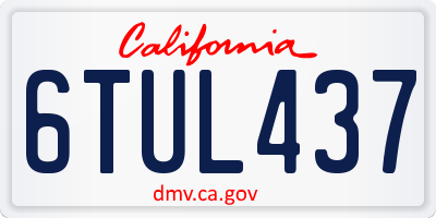 CA license plate 6TUL437