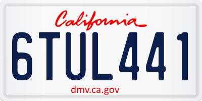 CA license plate 6TUL441