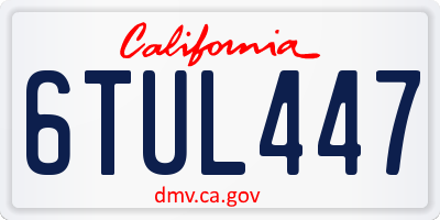 CA license plate 6TUL447