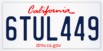 CA license plate 6TUL449