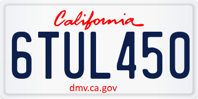 CA license plate 6TUL450