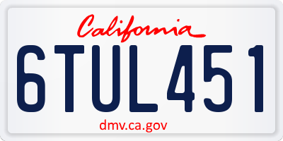 CA license plate 6TUL451