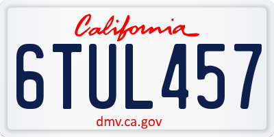 CA license plate 6TUL457