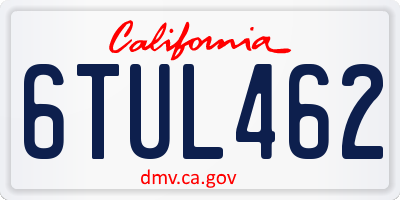 CA license plate 6TUL462