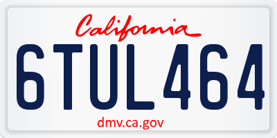 CA license plate 6TUL464