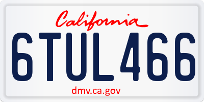 CA license plate 6TUL466