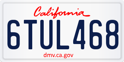 CA license plate 6TUL468