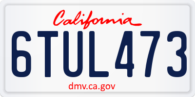 CA license plate 6TUL473