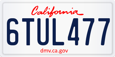CA license plate 6TUL477