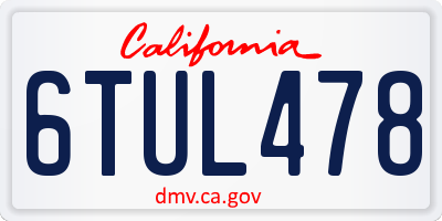 CA license plate 6TUL478