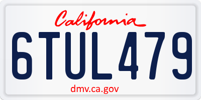CA license plate 6TUL479